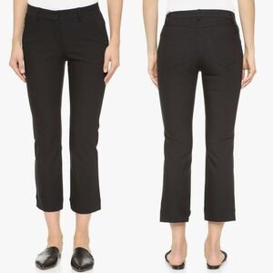 Theory Avla Approach 2 Black Mid Rise Cropped Slim‎ Straight Leg Pants Sz 2